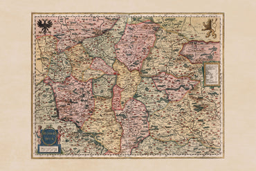 Impresión del Mapa de Bohemia 1623 - Mapa del Atlas de Mercator & Hondius de la República Checa, Arte de Pared Histórico Coloreado
