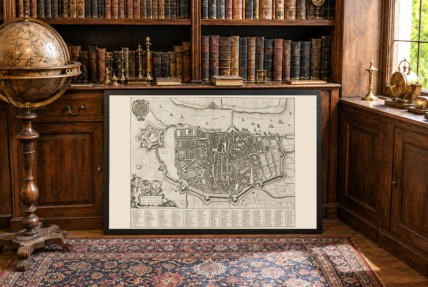 1652 Antwerpen Kartenposter - Stadtplan mit detaillierten Straßen und Befestigungen