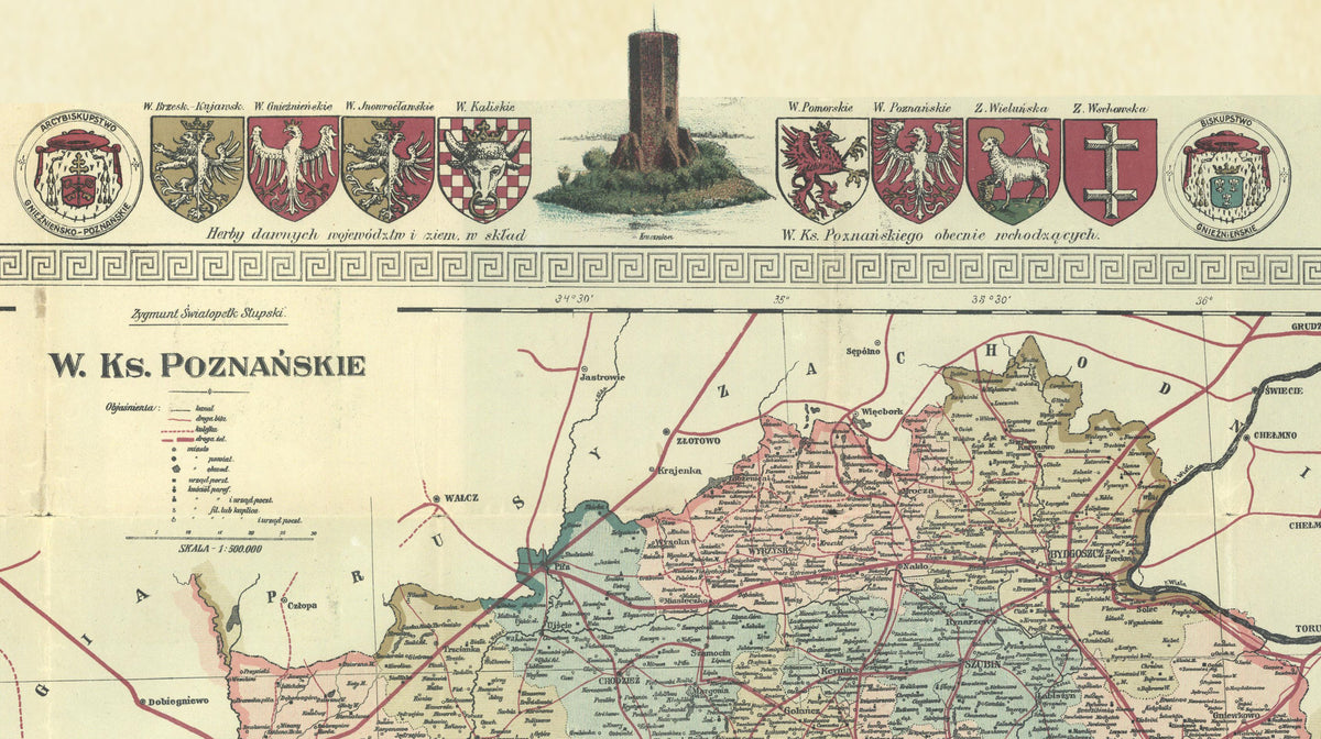 Grand-Duché de Posen 1910 – Zygmunt Słupski – Affiche Carte Historique Polonaise