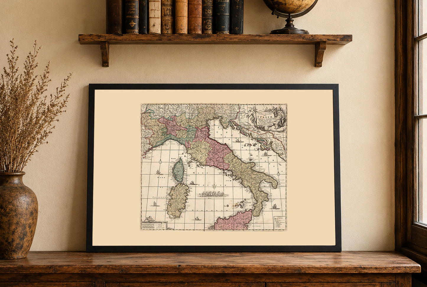 Italienische Halbinsel 1740 - Karte der vor der Einigung stehenden italienischen Staaten