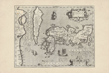 Japan & Korea 1607 - Iaponia - Mercator & Hondius Historical Map Poster