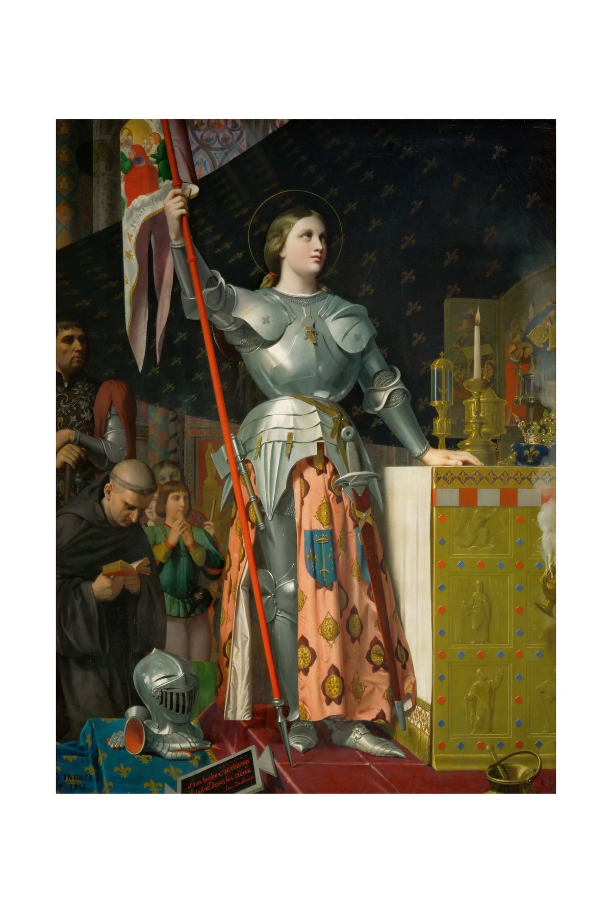 Jeanne d'Arc au Sacre du Roi Charles VII 1854 - Jean-Auguste-Dominique Ingres - France Médiévale - Affiche Peinture Historique