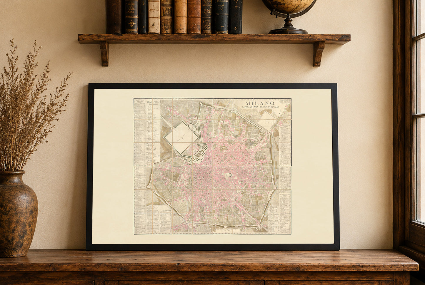 Napoleonische Mailand Stadtkarte Poster (1807) - Historischer Plan der Hauptstadt des Königreichs Italien