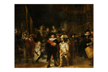 La Ronde de Nuit 1642 - Rembrandt van Rijn - Âge d'Or Néerlandais - Affiche Peinture Historique