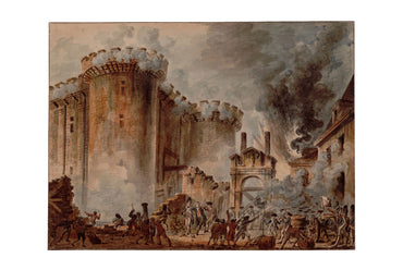 La toma de la Bastilla 1789 - Jean-Pierre Houël - Póster de pintura histórica de la Revolución francesa