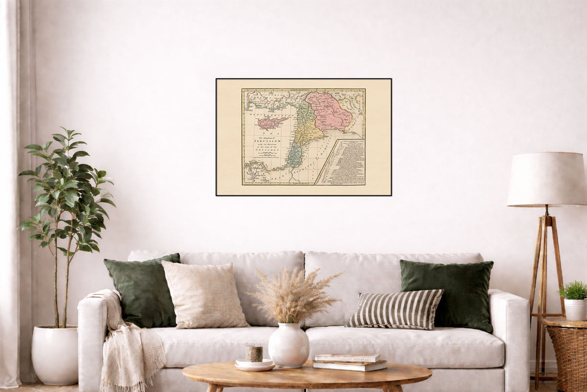 Kingdom of Jerusalem During the Crusades - Historical Map Poster