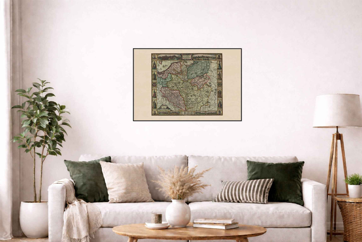 Poland & Silesia Historical Map Poster - 1630 Map of Poland and Polish-Lithuanian Commonwealth