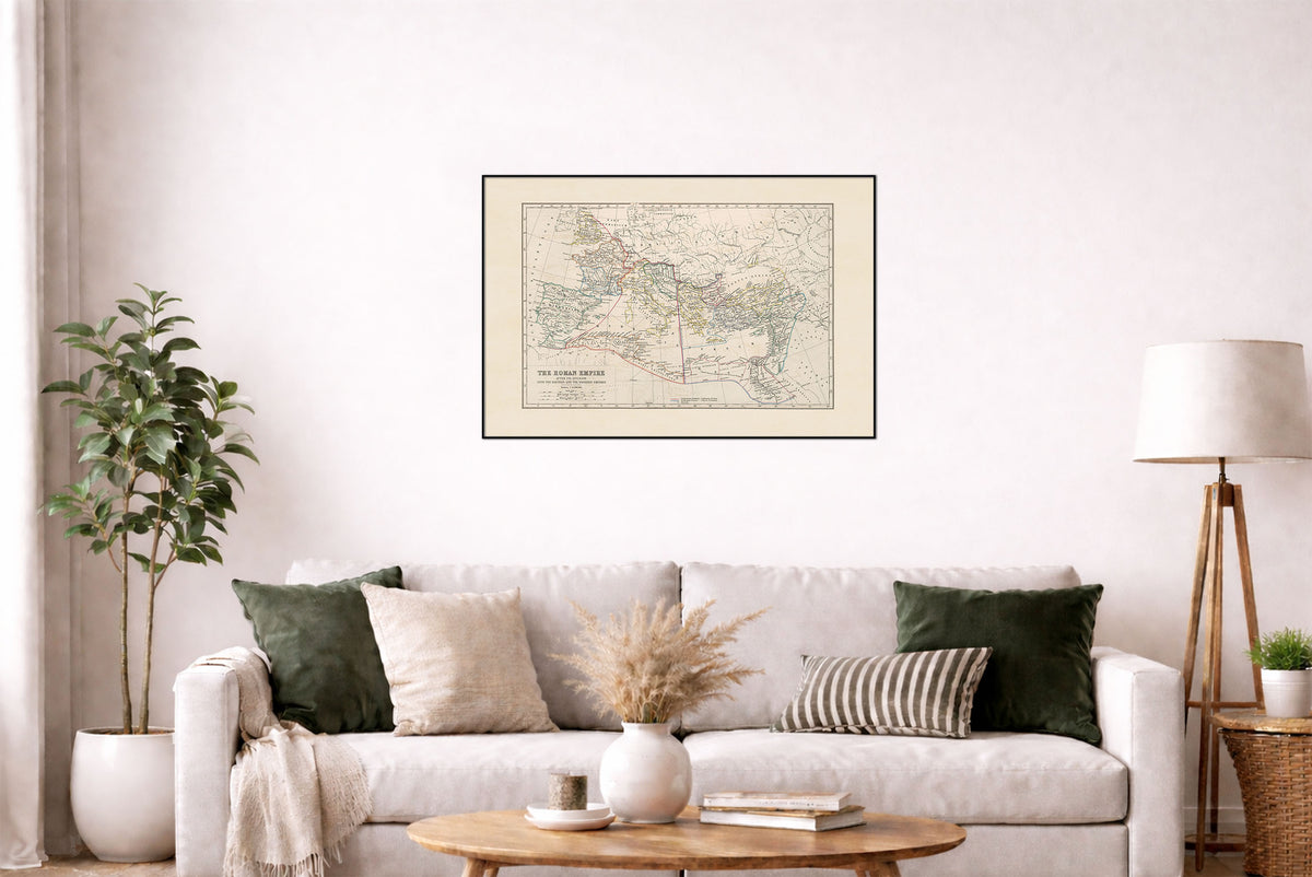 Empire Romain Après la Division 1873 – Affiche Carte Historique