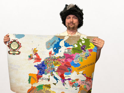 1337 Map of Europe on the Verge of 100-Years War