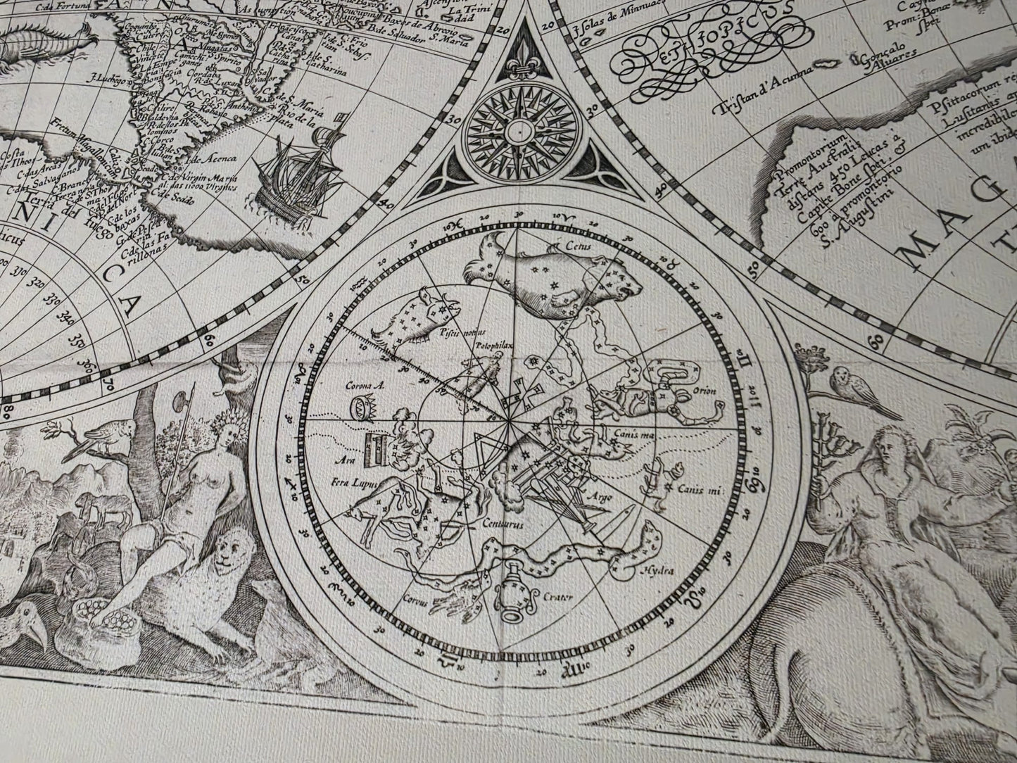 Mapa mundial 1594 “Orbis Terrarum Typus” - Impresión decorativa de doble hemisferio