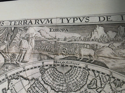 Mapa mundial 1594 “Orbis Terrarum Typus” - Impresión decorativa de doble hemisferio