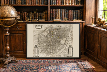 Mapa de Bruselas 1652 - Impresión Vintage del Atlas de la Ciudad