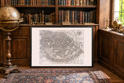 Mapa de Hamburgo 1653 - Vista Panorámica de la Ciudad del Siglo XVII con Murallas Baluartadas