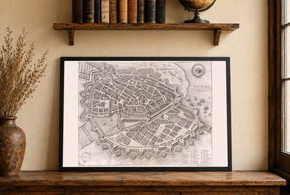 Mapa de Hamburgo 1653 - Vista Panorámica de la Ciudad del Siglo XVII con Murallas Baluartadas