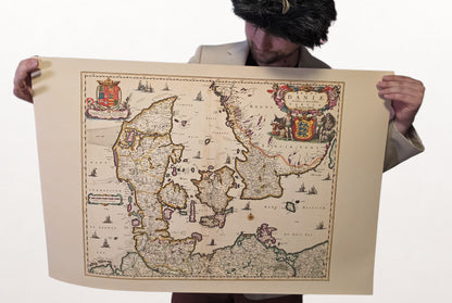 Impresión del mapa de Dinamarca 1690 - Ilustración de los límites del reino histórico