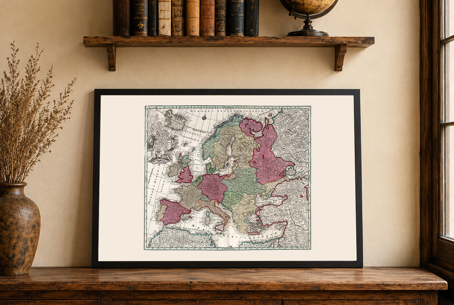 Europa 1730 - Mapa histórico de pared de principios del siglo XVIII