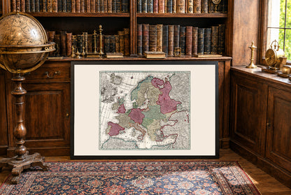 Europa 1730 - Mapa histórico de pared de principios del siglo XVIII