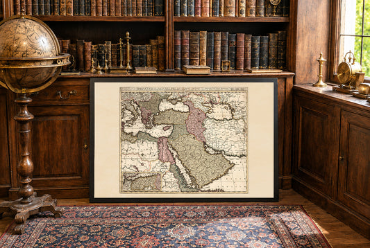 Imperio Otomano 1740 - Mapa histórico de pared del siglo XVIII