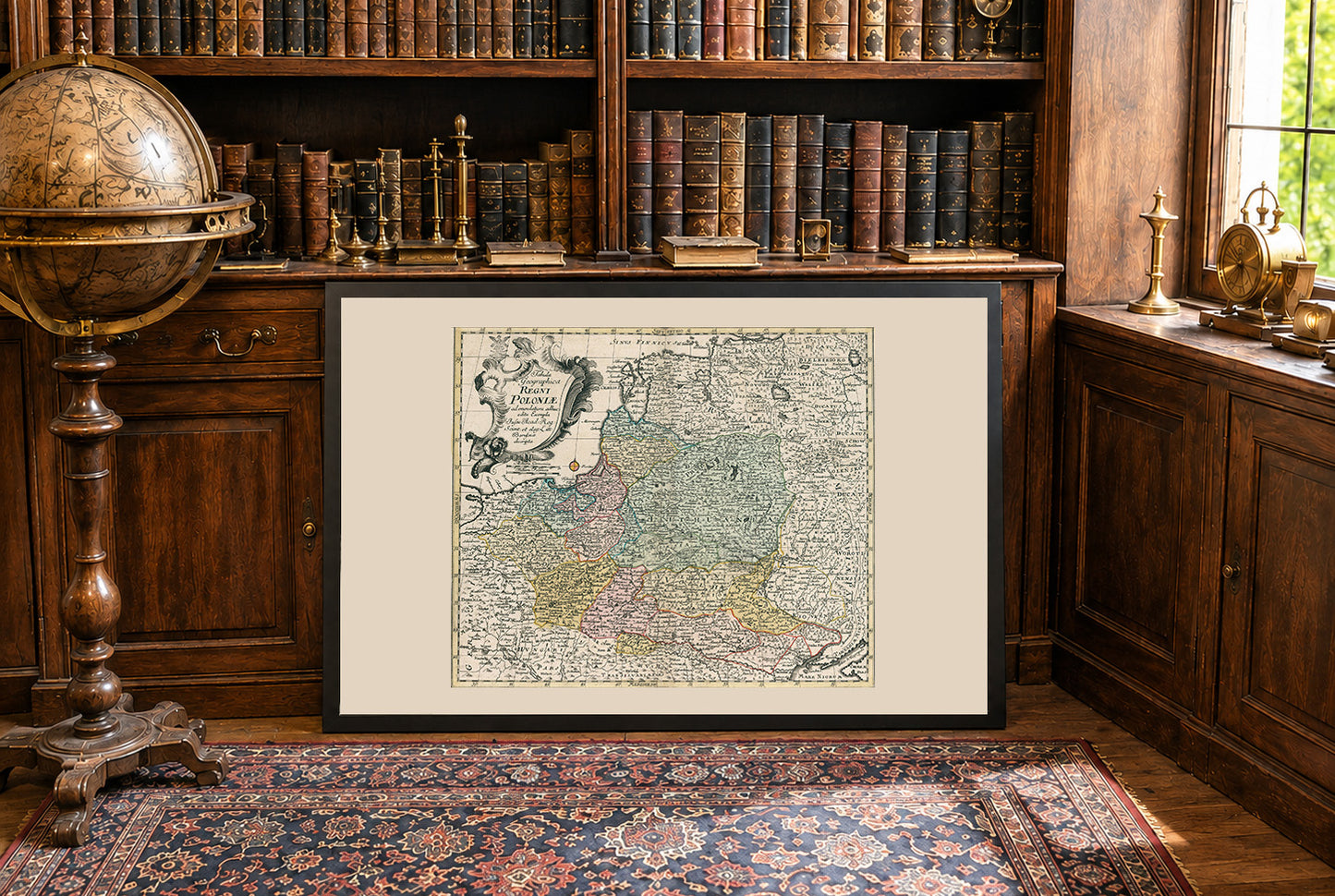 Mappa storica da parete del Commonwealth polacco-lituano 1753