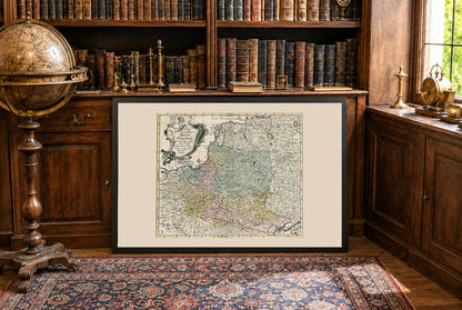 Mappa storica da parete del Commonwealth polacco-lituano 1753