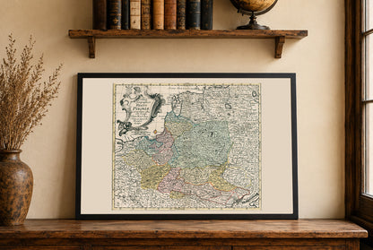 Mappa storica da parete del Commonwealth polacco-lituano 1753