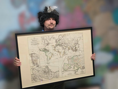 Mapa del Imperio colonial español y portugués 1854 - Impresión vintage de atlas histórico