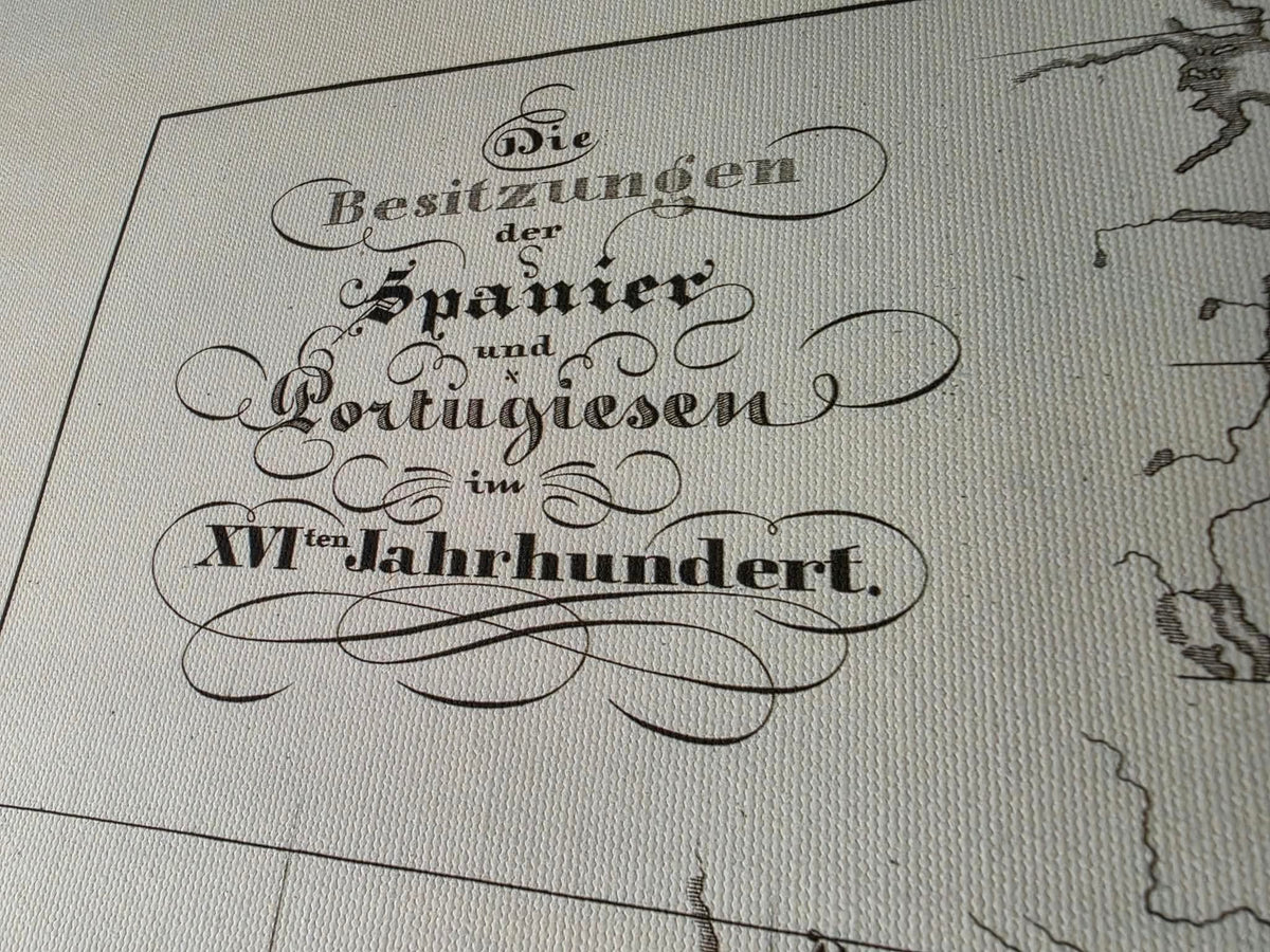 Mapa del Imperio colonial español y portugués 1854 - Impresión vintage de atlas histórico