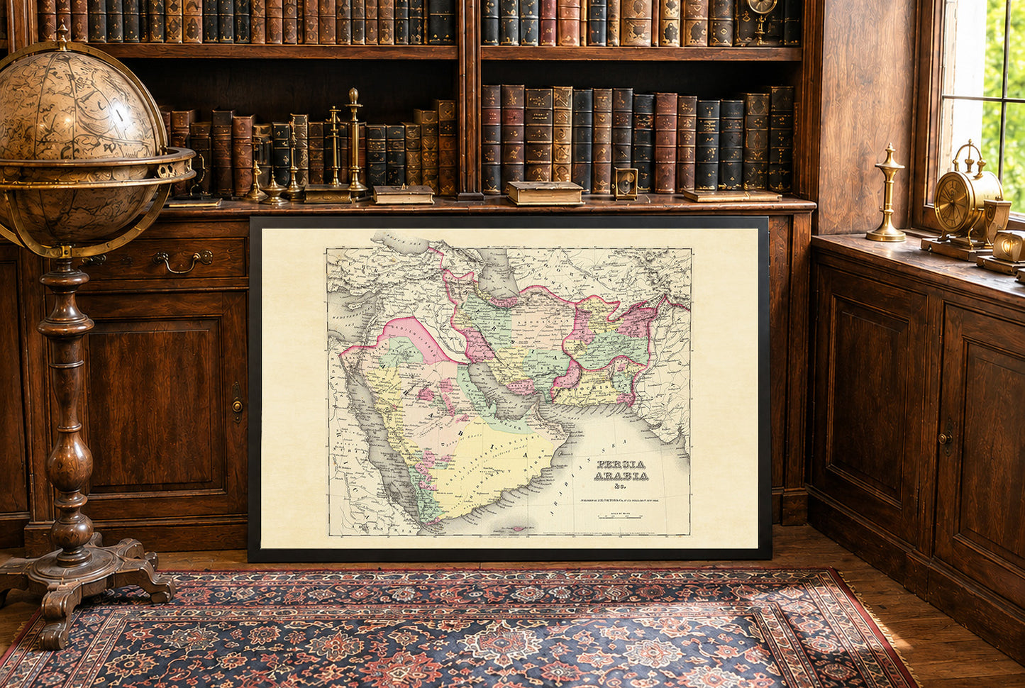 Mapa del Imperio colonial español y portugués 1854 - Impresión vintage de atlas histórico