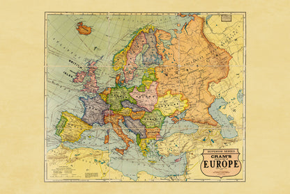1925 Europa - Historische Wandkarte der Zwischenkriegszeit