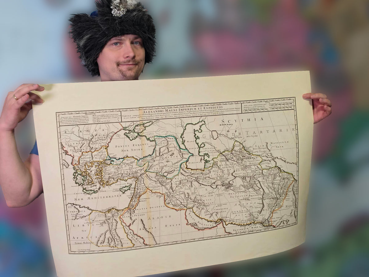 Impresión del mapa del Imperio de Alejandro Magno - Ilustración de campañas antiguas y territorios en expansión