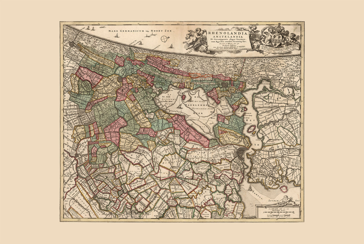Amsterdam 1740 - Historische Karte der Handelsmetropole der Niederländischen Republik