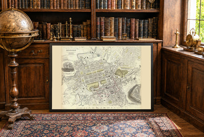 Mapa Vintage de Edimburgo 1834 - Impresión Artística que Muestra el Plano Detallado de la Ciudad