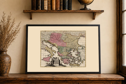 Península de los Balcanes 1740 - Mapa histórico del sureste de Europa