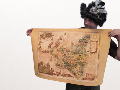 Impresión del Mapa de Polonia 1938 - Mapa Pictórico ‘Poloniae’ por Tadeusz Lipski & Eliasz Kanarek | Arte de Pared Vintage de la Feria Mundial