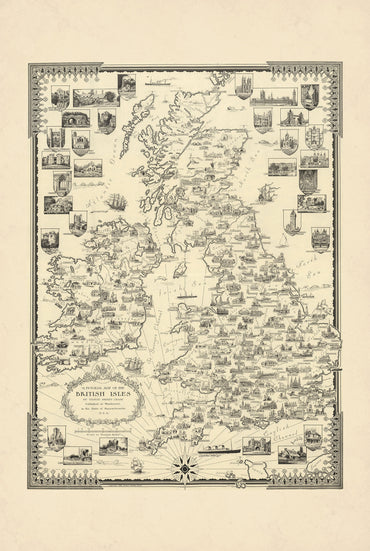 British Isles 1935 – Ernest Dudley Chase Pictorial Map Poster