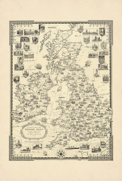 British Isles 1935 – Ernest Dudley Chase Pictorial Map Poster