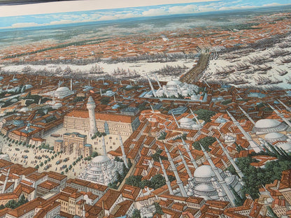 Constantinopla 1896 - Pintura vintage de la capital otomana