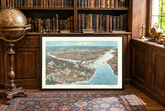 Constantinopla 1896 - Pintura vintage de la capital otomana