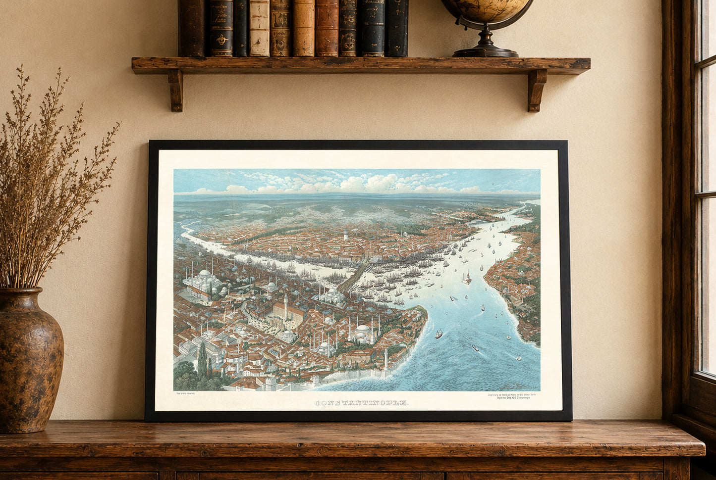Constantinopla 1896 - Pintura vintage de la capital otomana