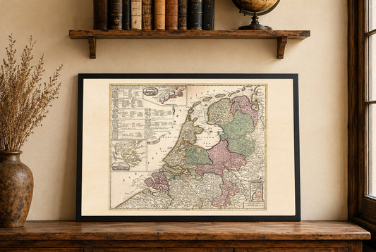 República Holandesa 1740 - Mapa histórico de los Países Bajos