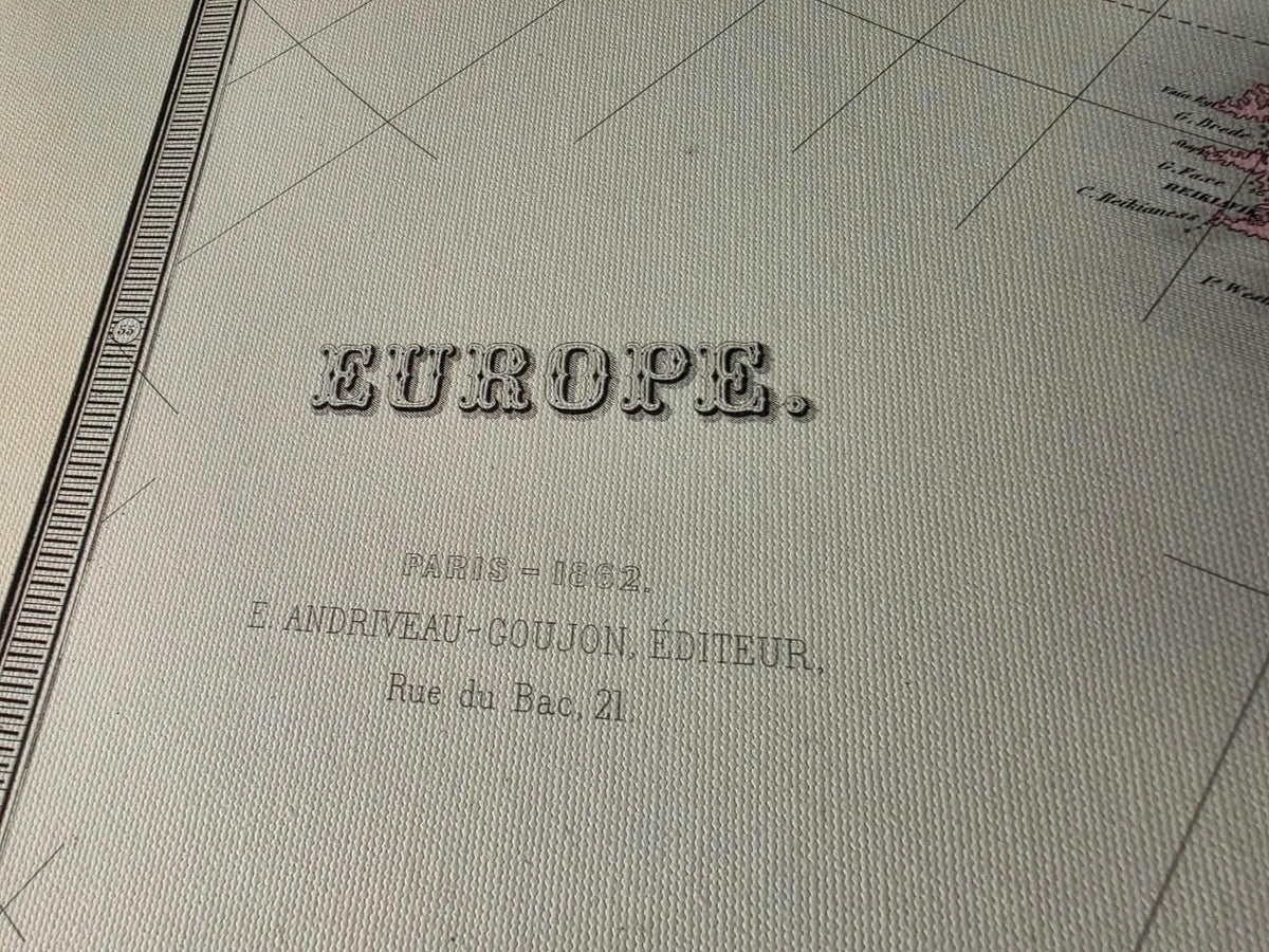 Europe 1862 - Carte Historique à l'Époque du Nationalisme