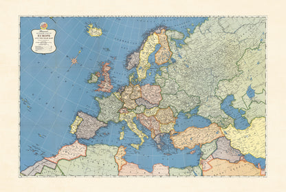 Europa 1957 - Mappa storica dell'Europa della Guerra Fredda