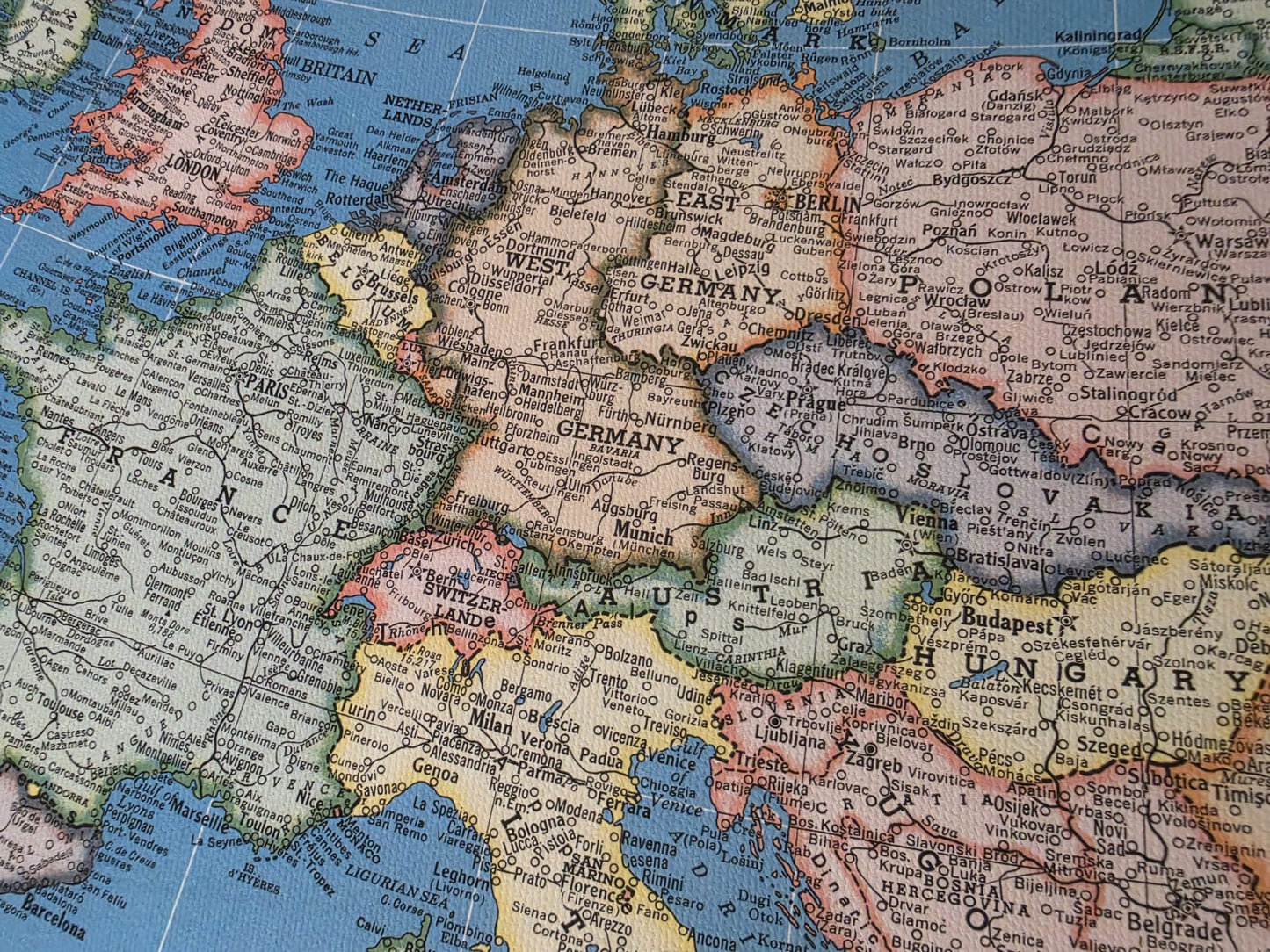 Europa 1957 - Mappa storica dell'Europa della Guerra Fredda