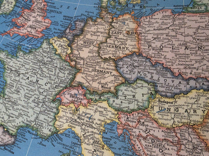 Europa 1957 - Mappa storica dell'Europa della Guerra Fredda