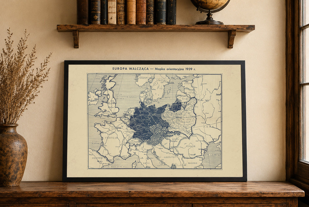 Europe at War 1939 - WWII Europe - Antoni Gołębniak Historical Map Poster