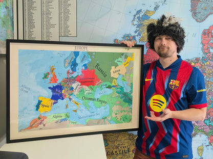 Europe in 1644 Map Poster - Thirty Years' War