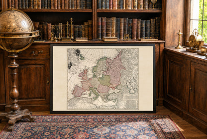 Europa en 1743 - Mapa histórico de pared de la Guerra de Sucesión Austríaca