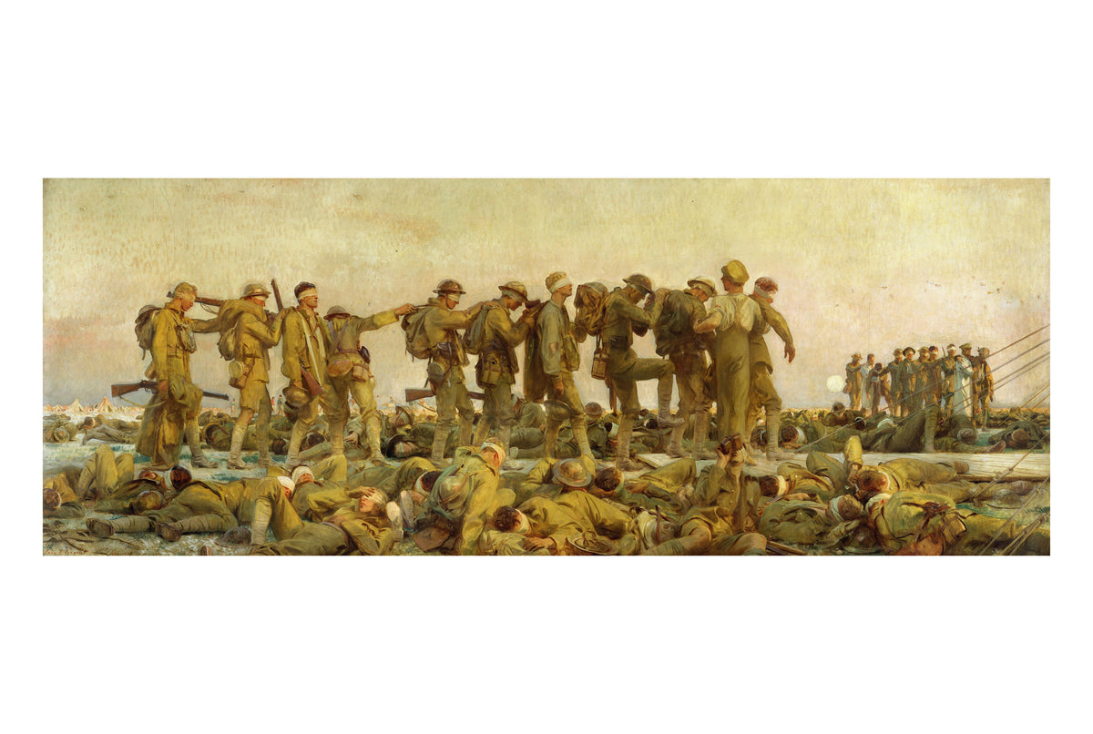 Gazés 1919 - John Singer Sargent - Première Guerre Mondiale et Attaque au Gaz - Affiche Peinture Historique