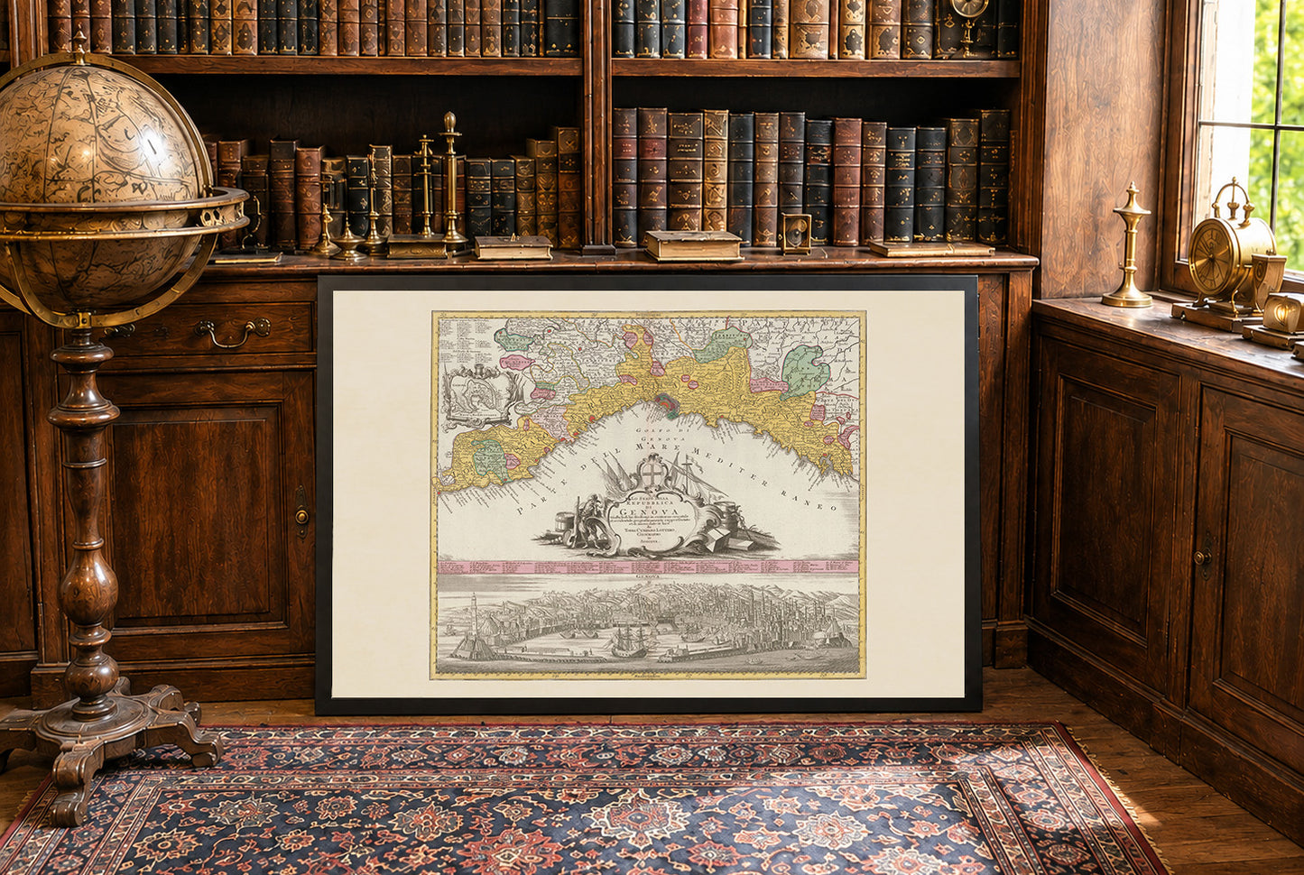 Póster Mapa de la Ciudad de Génova (1777) - Panorama Vintage y Arte Histórico de Italia