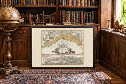 Póster Mapa de la Ciudad de Génova (1777) - Panorama Vintage y Arte Histórico de Italia